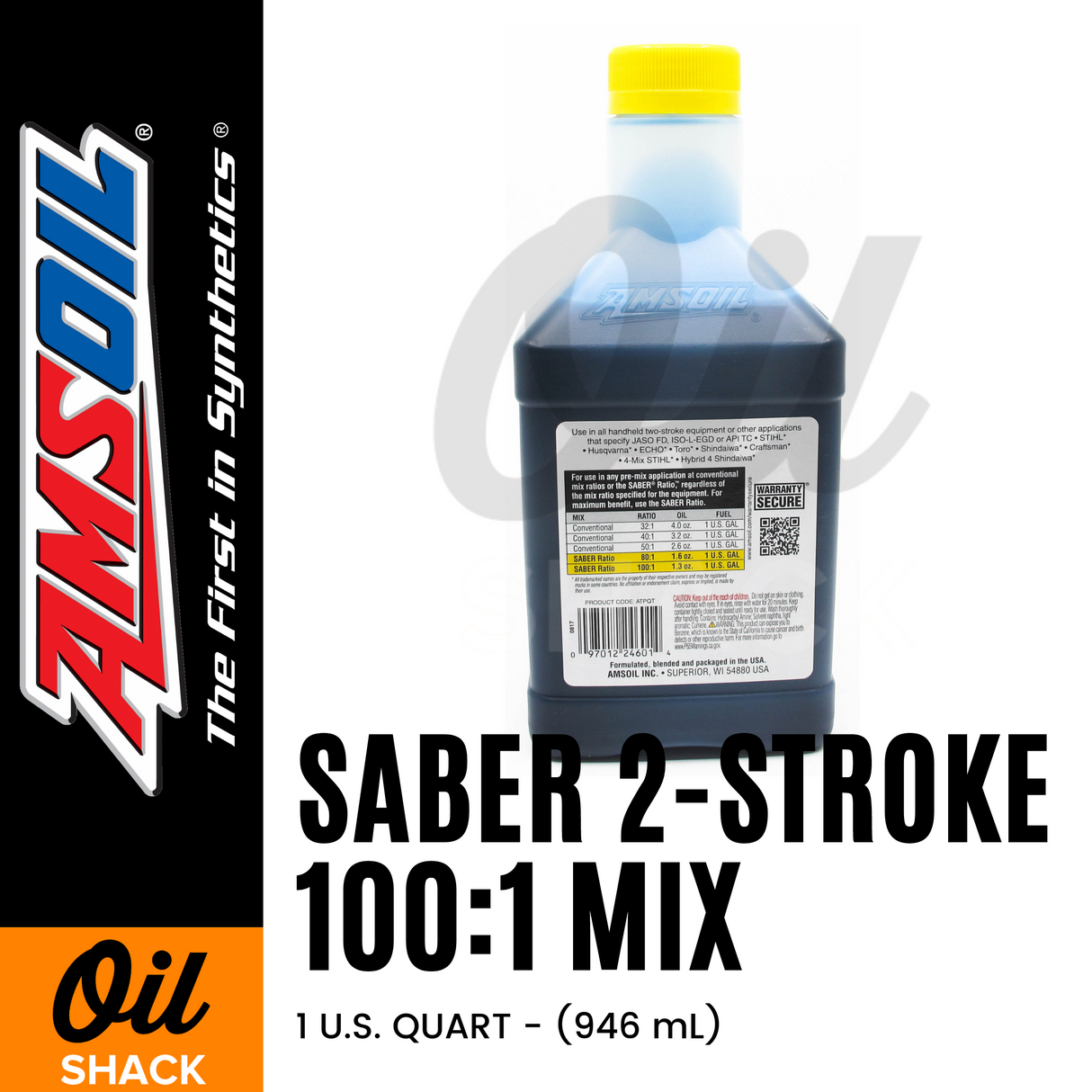 AMSOIL SABER 2 STROKE FULLY SYNTHETIC 100:1 MIX (1 QUART)