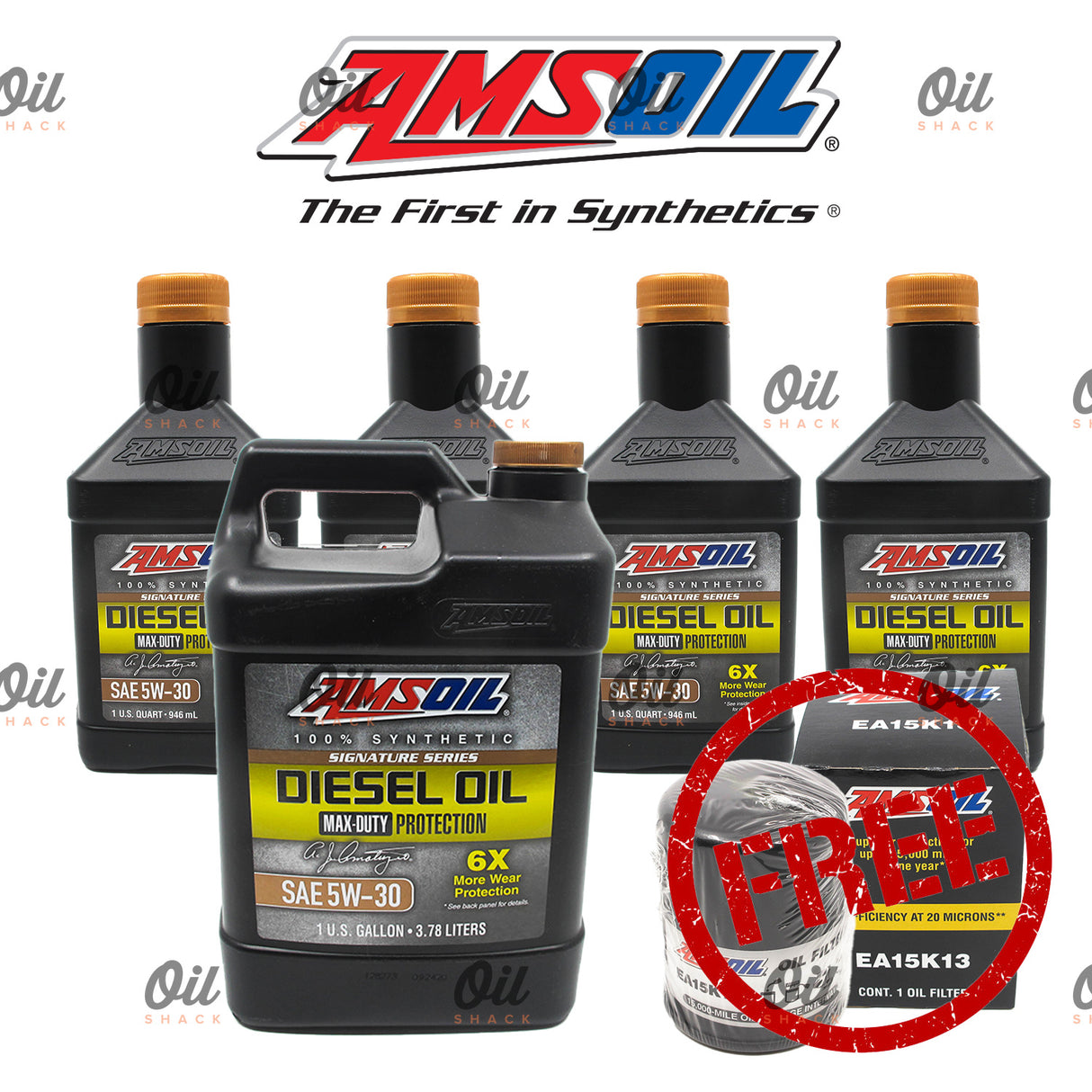 AMSOIL Mitsubishi Montero, Strada (4N15) 8 Quarts 5w30 Max Duty Oil Change Bundle with Free AMSOIL Oil Filter