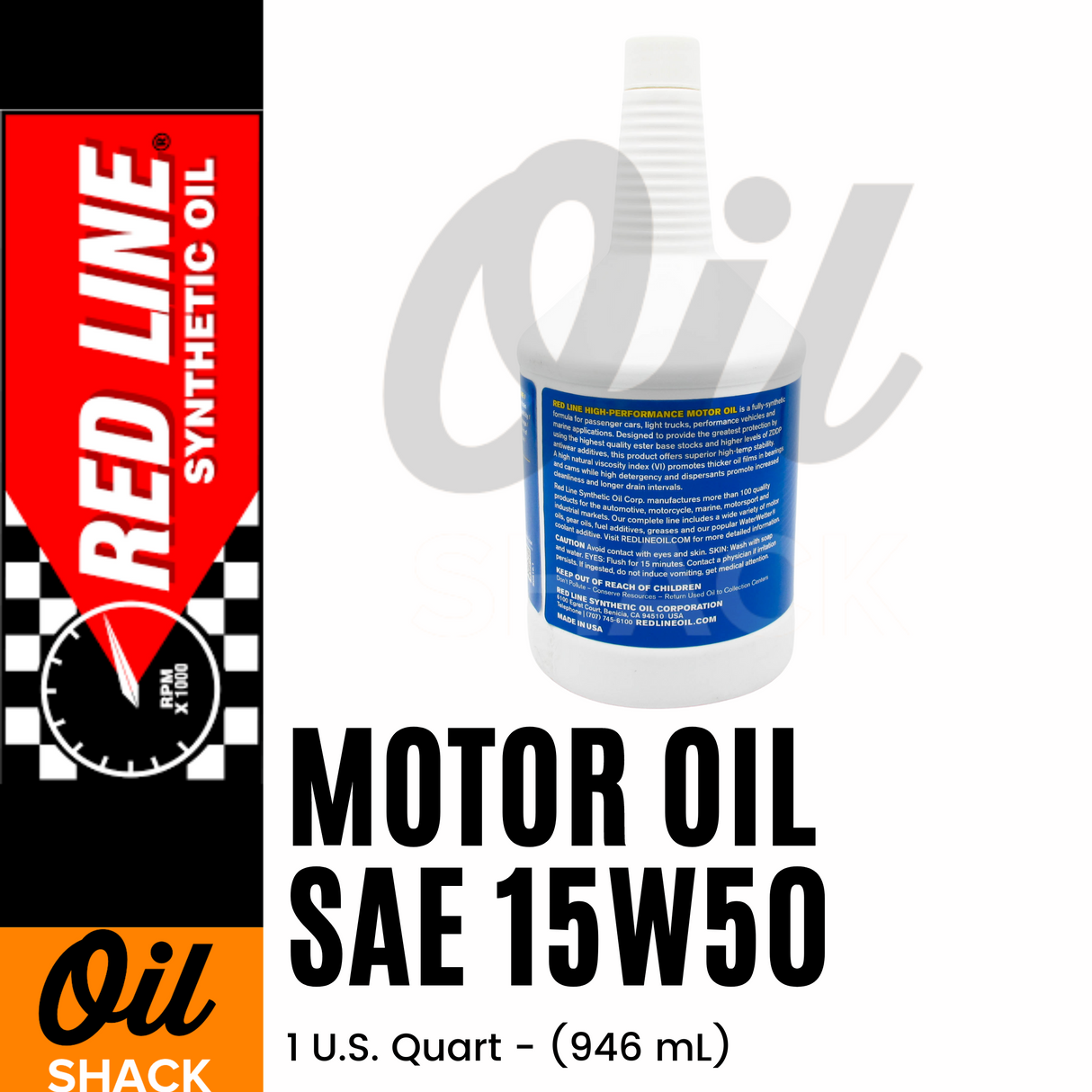 RED LINE 15W50 MOTOR OIL (1 QUART)