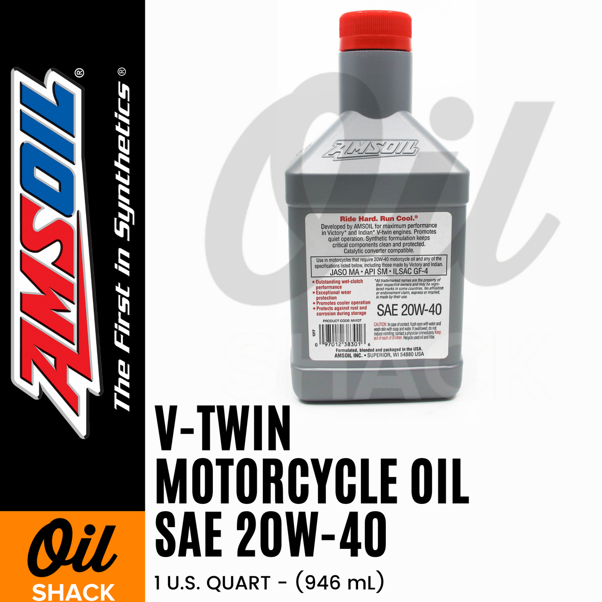 AMSOIL 20W40 V-TWIN ENGINE OIL FULLY SYNTHETIC (1 QUART)