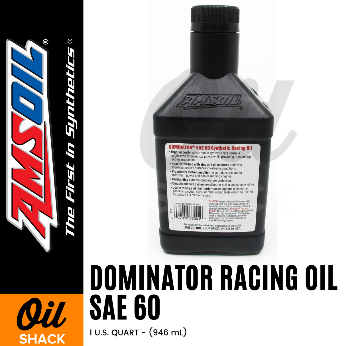 AMSOIL SAE 60 DOMINATOR ENGINE OIL FULLY SYNTHETIC (1 QUART)