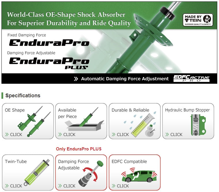 TEIN EnduraPro Front Right Shock Absorber - 2014-2018 Subaru Forester AWD (SJG)