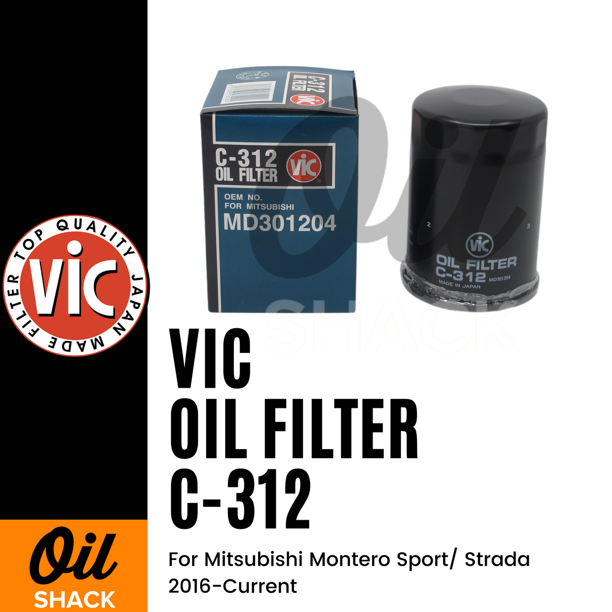 VIC C-312 Oil Filter (For Mitsubishi Montero Sport/ Strada 2016-Current)