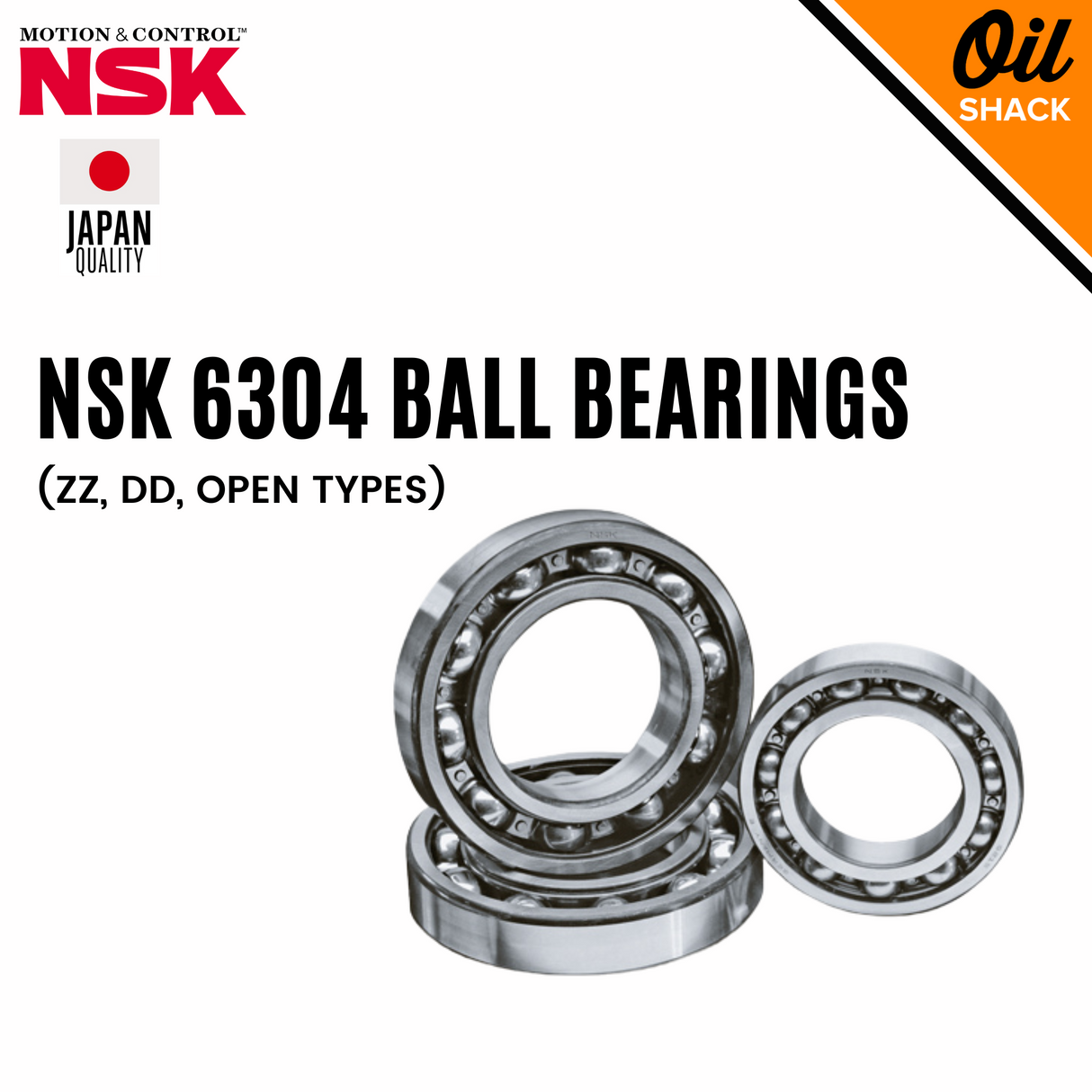 NSK 6304 Ball Bearings | ZZ, DD, OPEN Types