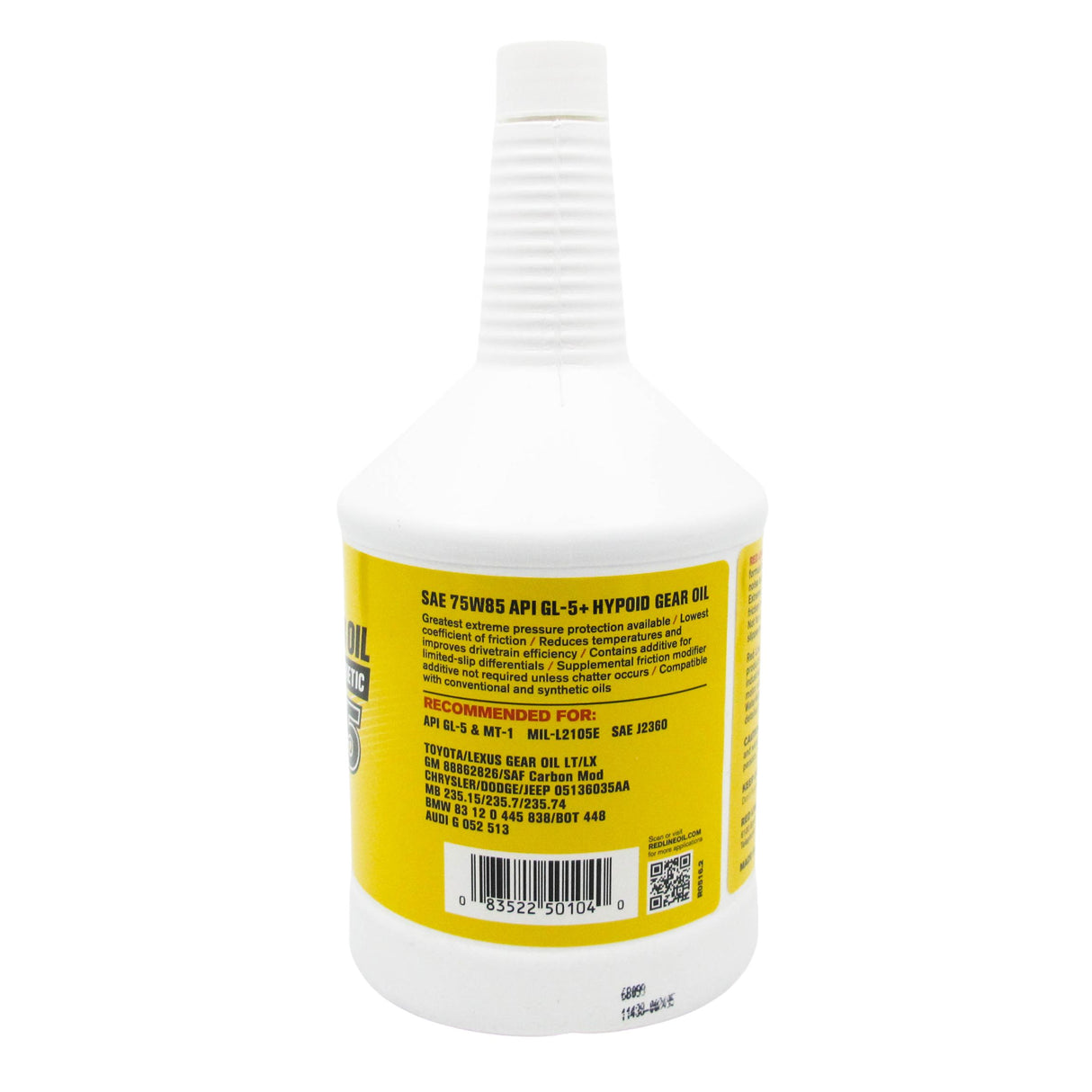RED LINE 75W85 GL-5 GEAR OIL (1 QUART)