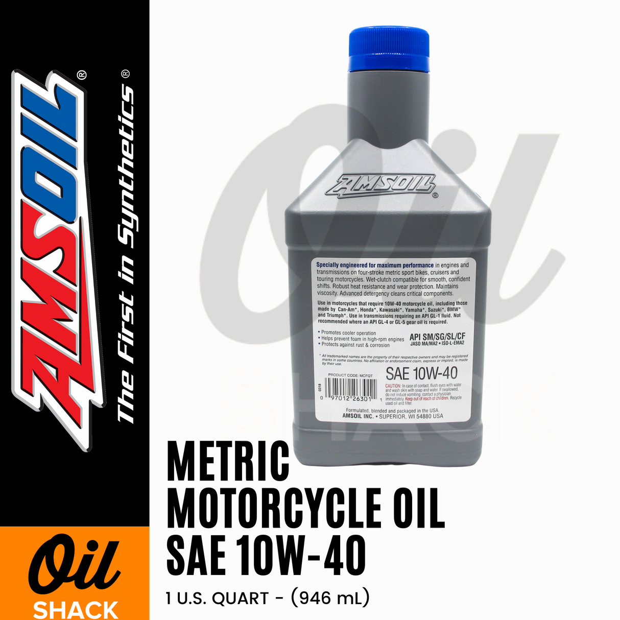 AMSOIL 10W40 METRIC ENGINE OIL FULLY SYNTHETIC (1 QUART)