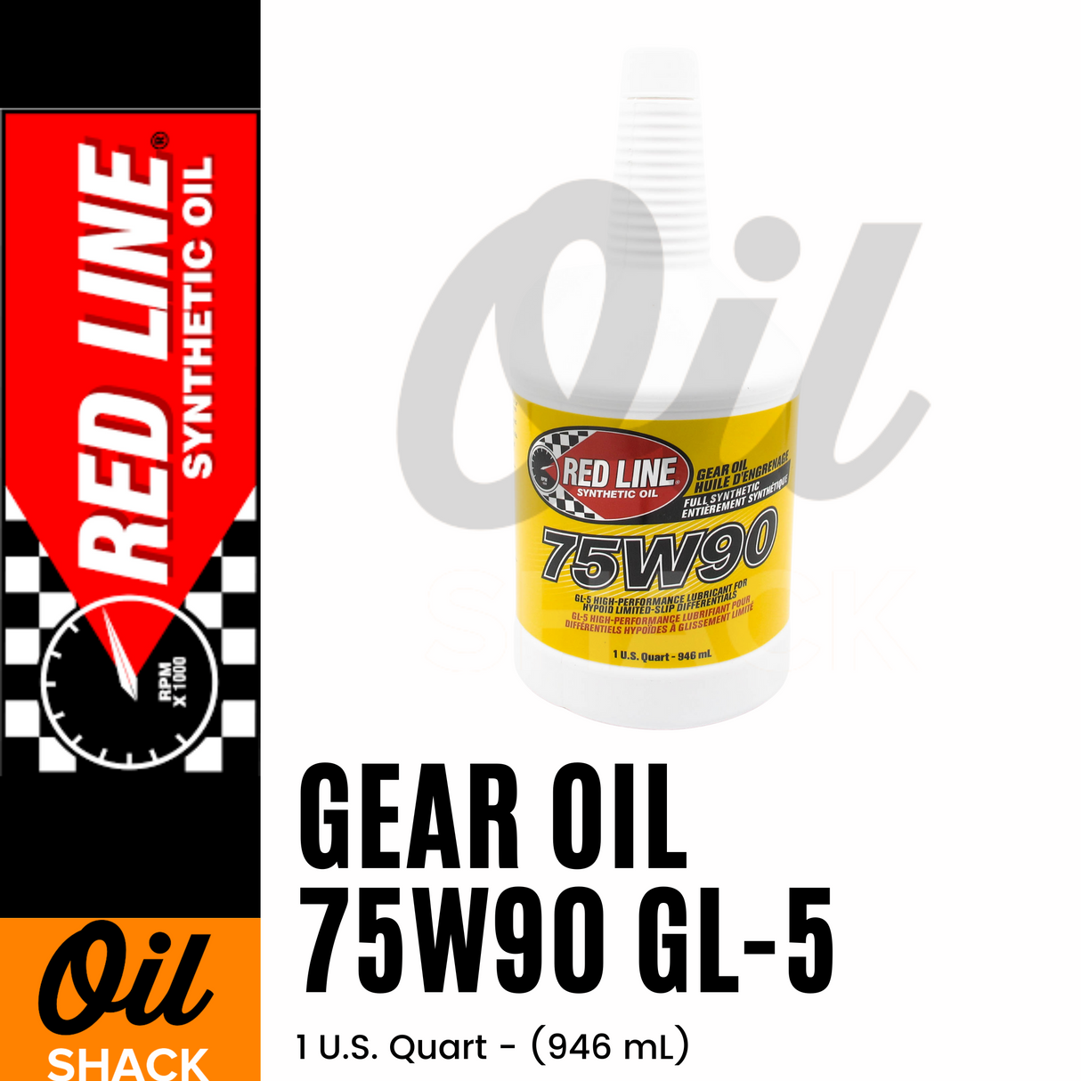 RED LINE 75W90 GL-5 GEAR OIL | 1 QUART