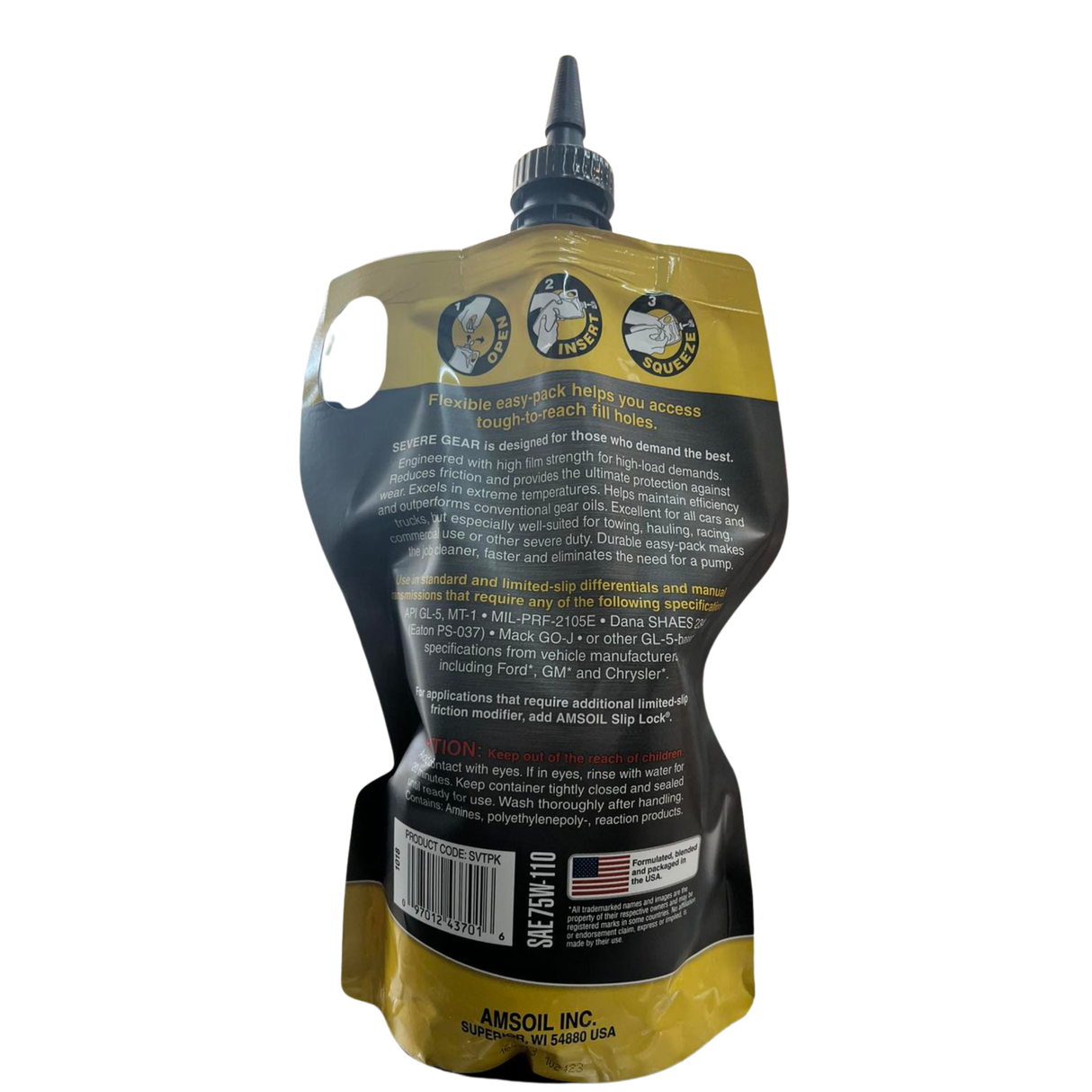 AMSOIL Severe Gear 75W-110 Fully Synthetic Gear Lube (SVT)