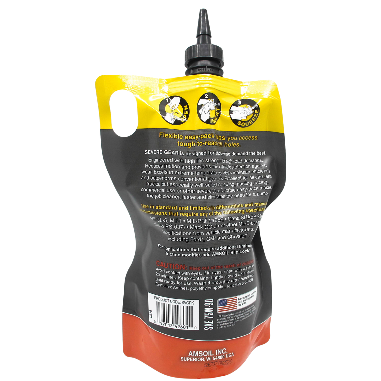 AMSOIL 75W90 SEVERE GEAR LUBE FULLY SYNTHETIC (1 QUART)