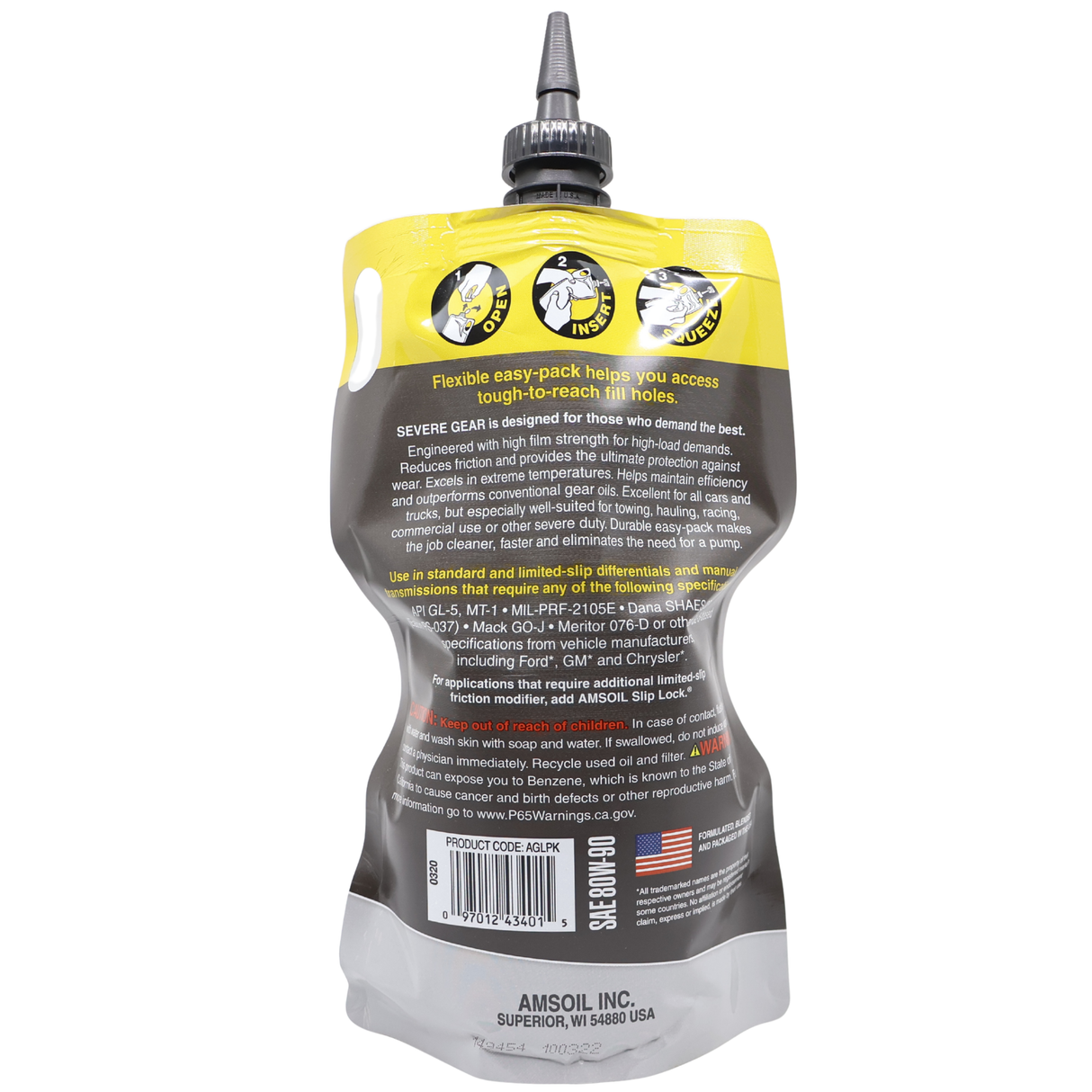 AMSOIL Severe Gear 80W-90 Fully Synthetic Gear Lube (AGL)