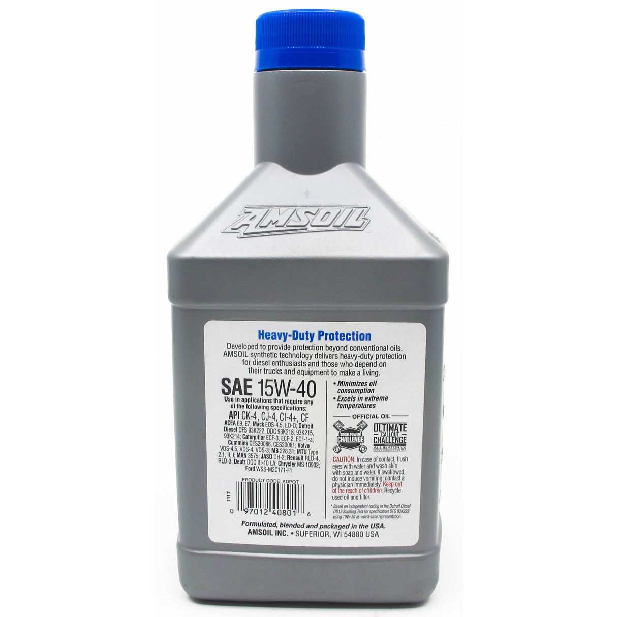 AMSOIL 15W-40 Heavy-Duty Diesel Fully Synthetic Engine Oil (ADP)