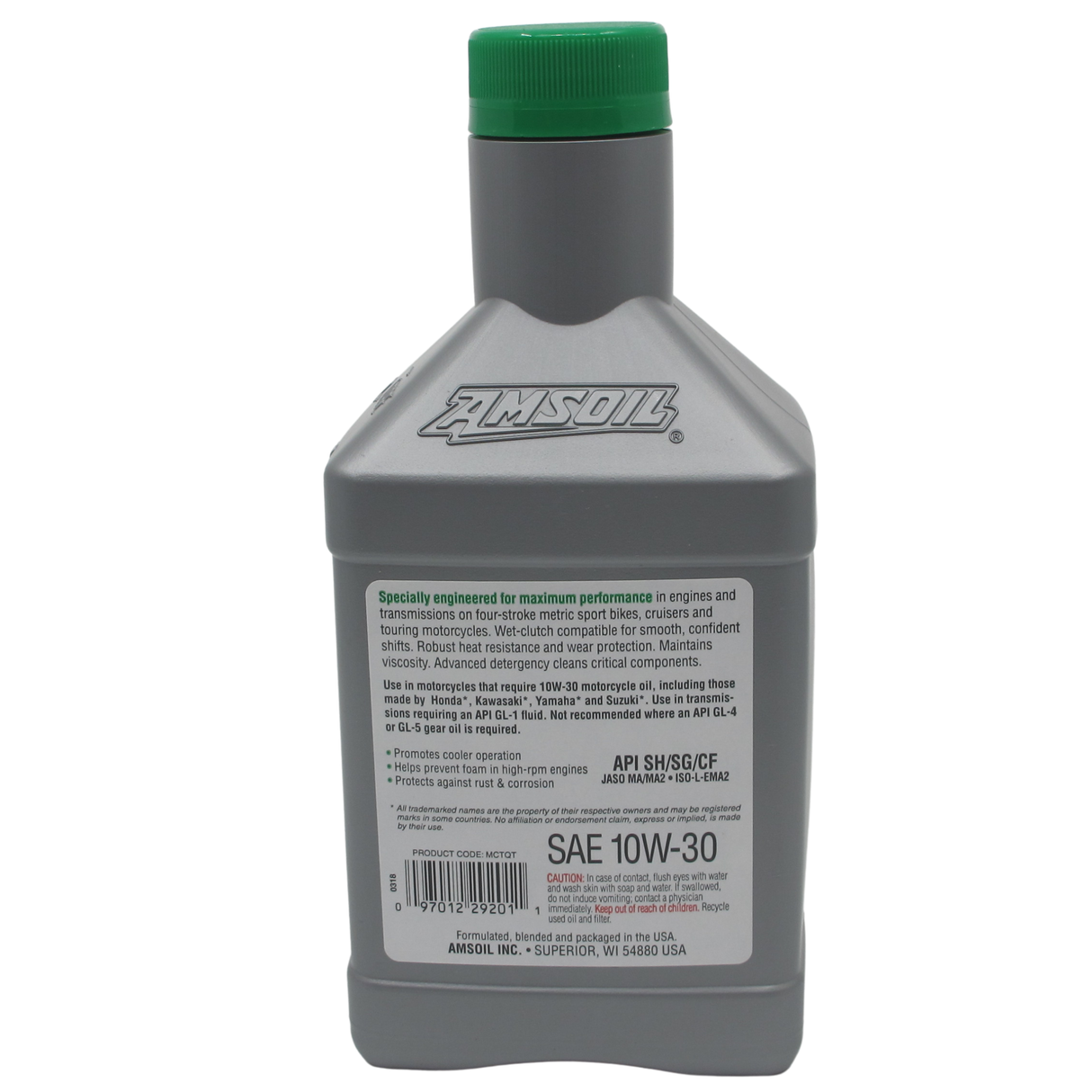 AMSOIL 10W-30 Metric Fully Synthetic Engine Oil (MCF)