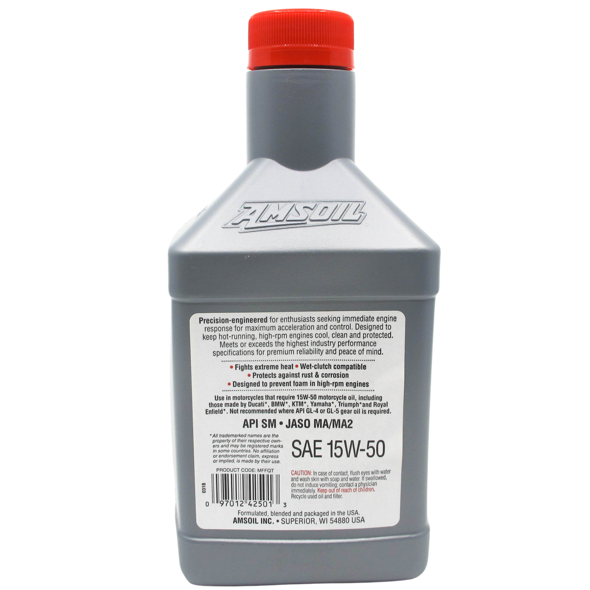 AMSOIL 15W-50 Metric Fully Synthetic Engine Oil