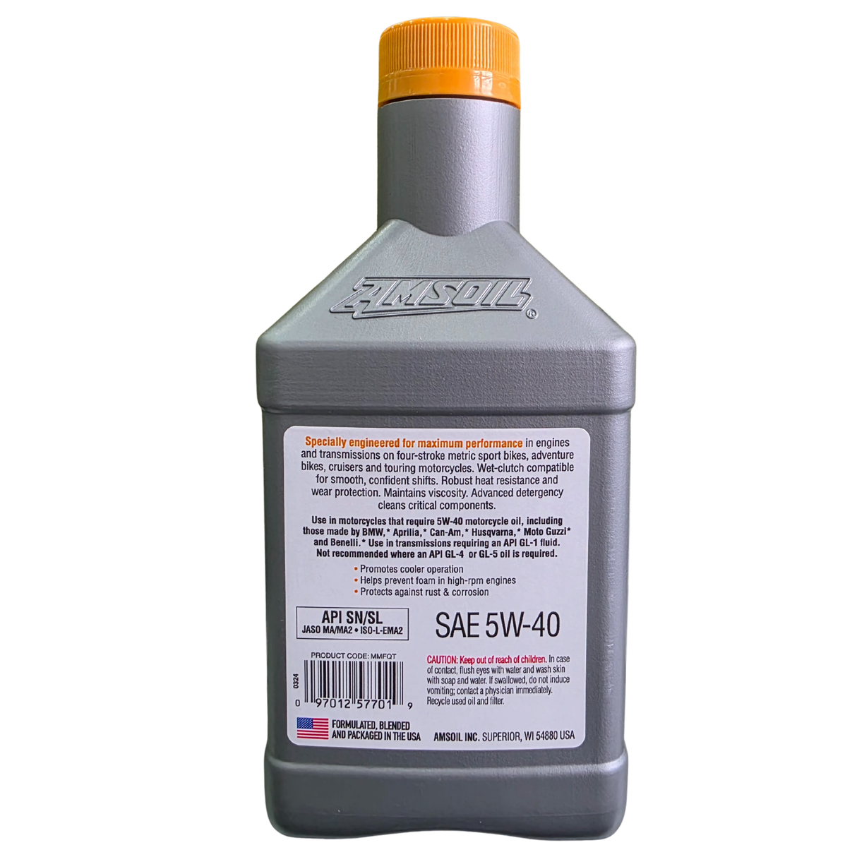 AMSOIL 5W40 METRIC ENGINE OIL FULLY SYNTHETIC (1 QUART)