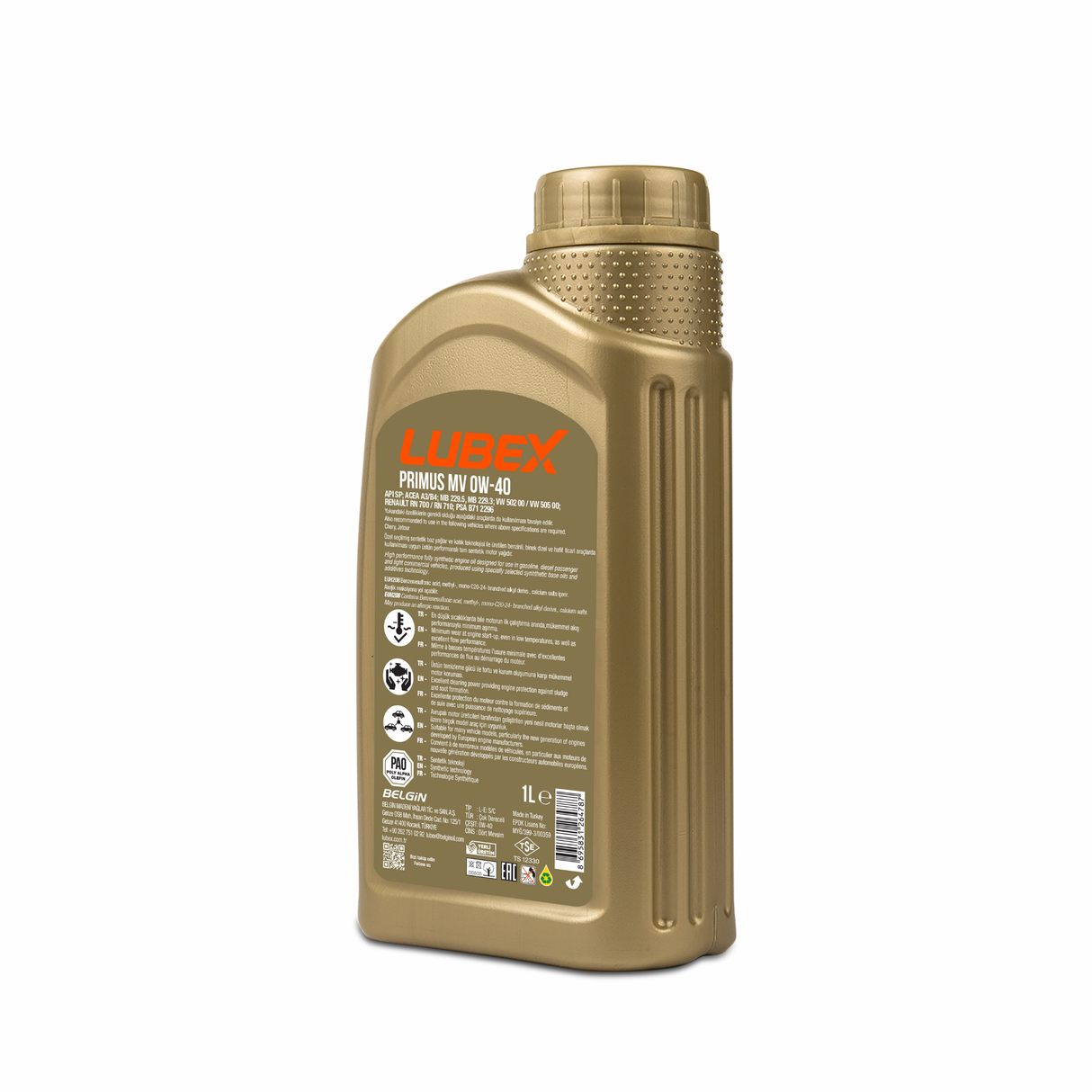 LUBEX | PRIMUS MV 0W-40 | FULLY SYNTHETIC MOTOR OIL