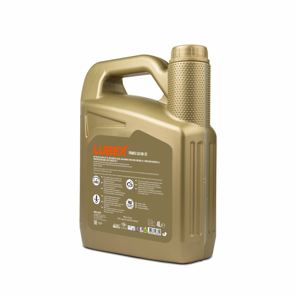 LUBEX | PRIMUS SJA 0W-20 | FULLY SYNTHETIC MOTOR OIL