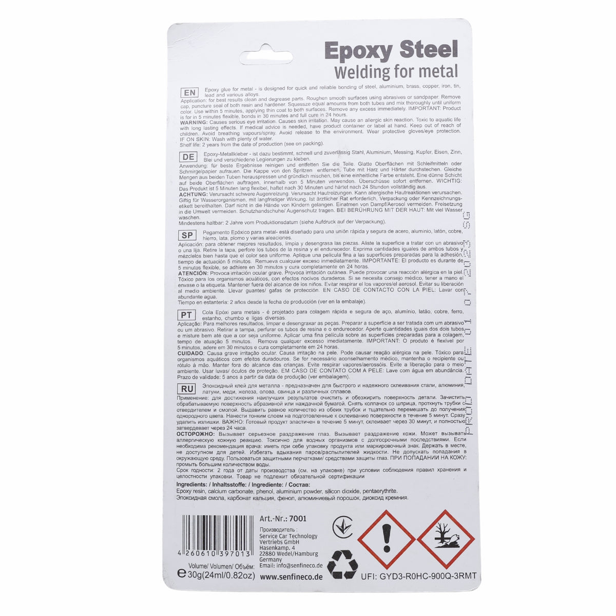 SENFINECO 7001 Epoxy Steel 25g