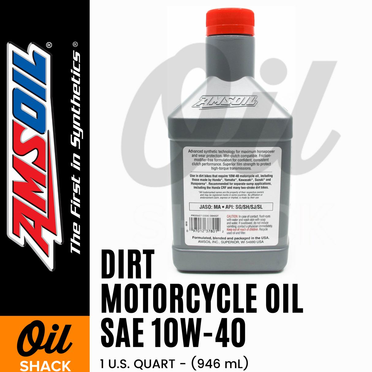 AMSOIL 10W40 DIRT BIKE ENGINE OIL FULLY SYNTHETIC (1 QUART)
