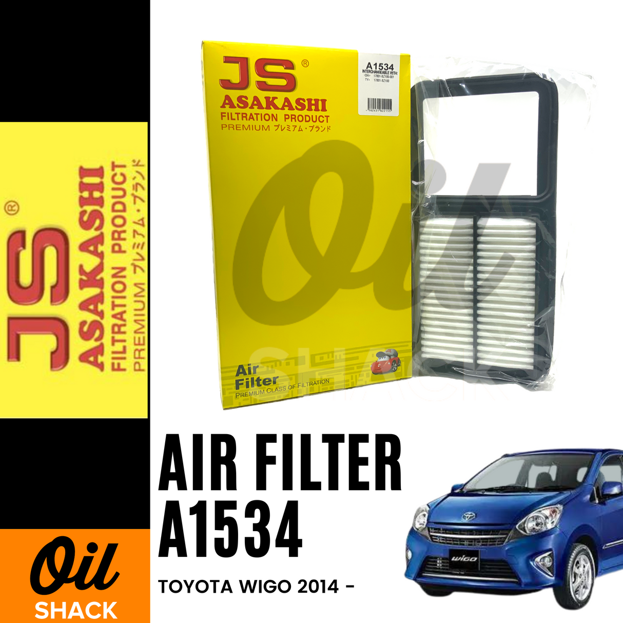 JS ASAKASHI A1534 AIR FILTER (For TOYOTA WIGO 2014-)