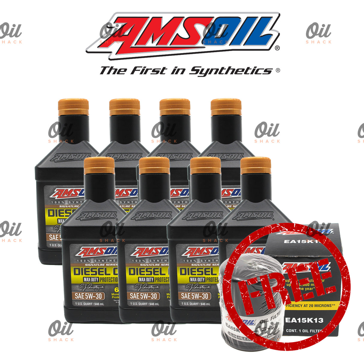 AMSOIL Mitsubishi Montero, Strada (4N15) 8 Quarts 5w30 Max Duty Oil Change Bundle with Free AMSOIL Oil Filter