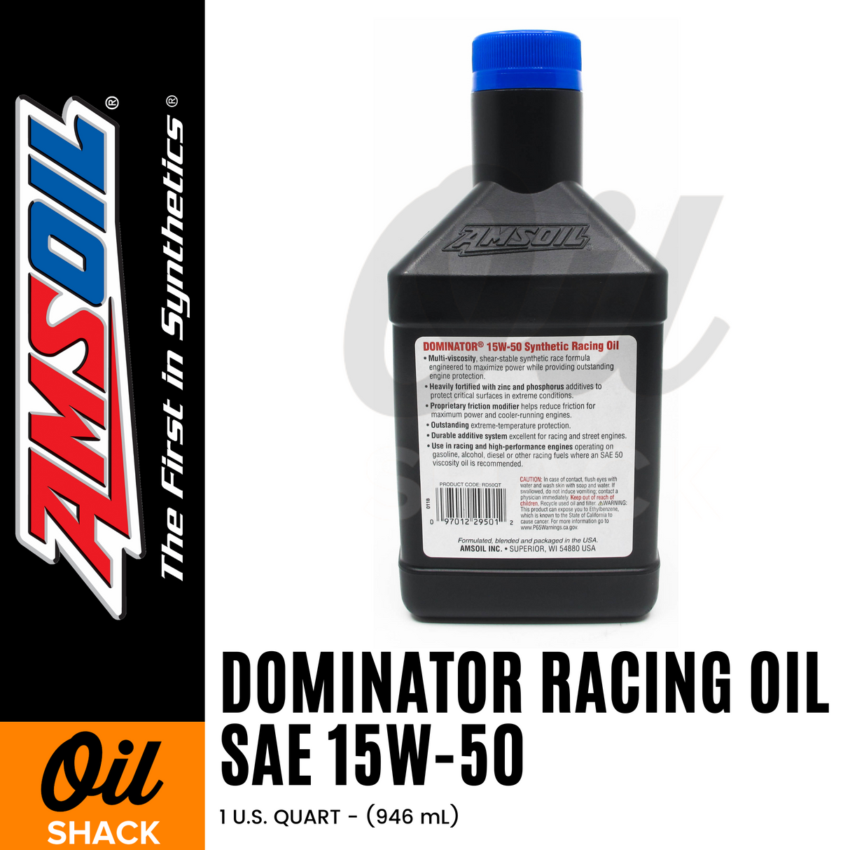 AMSOIL 15W50 DOMINATOR ENGINE OIL FULLY SYNTHETIC (1 QUART)