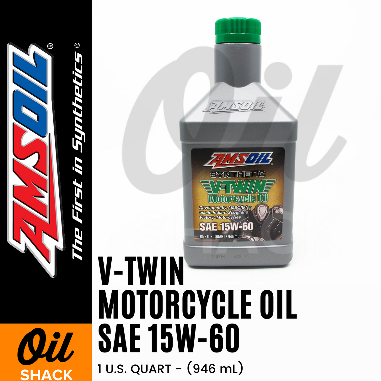 AMSOIL 15W60 V-TWIN ENGINE OIL FULLY SYNTHETIC (1 QUART)