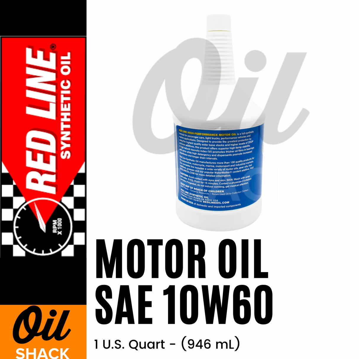 RED LINE 10W60 MOTOR OIL (1 QUART)