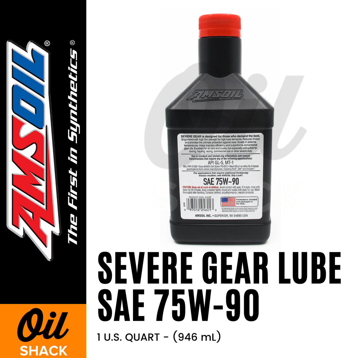 AMSOIL 75W90 SEVERE GEAR LUBE FULLY SYNTHETIC (1 QUART)