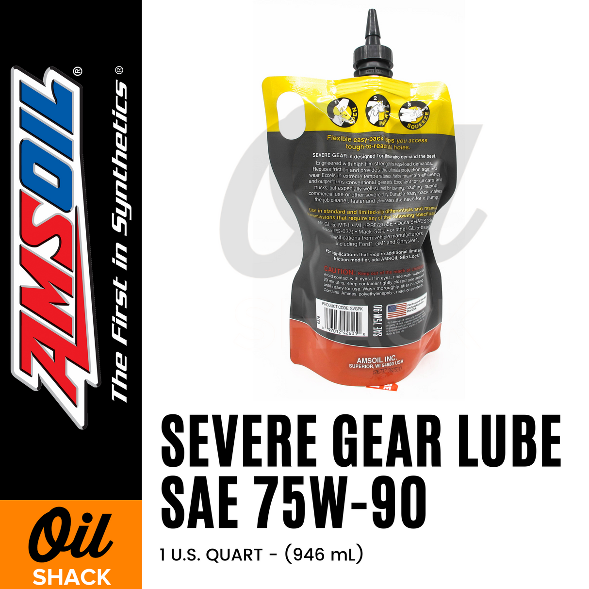 AMSOIL 75W90 SEVERE GEAR LUBE FULLY SYNTHETIC (1 QUART)