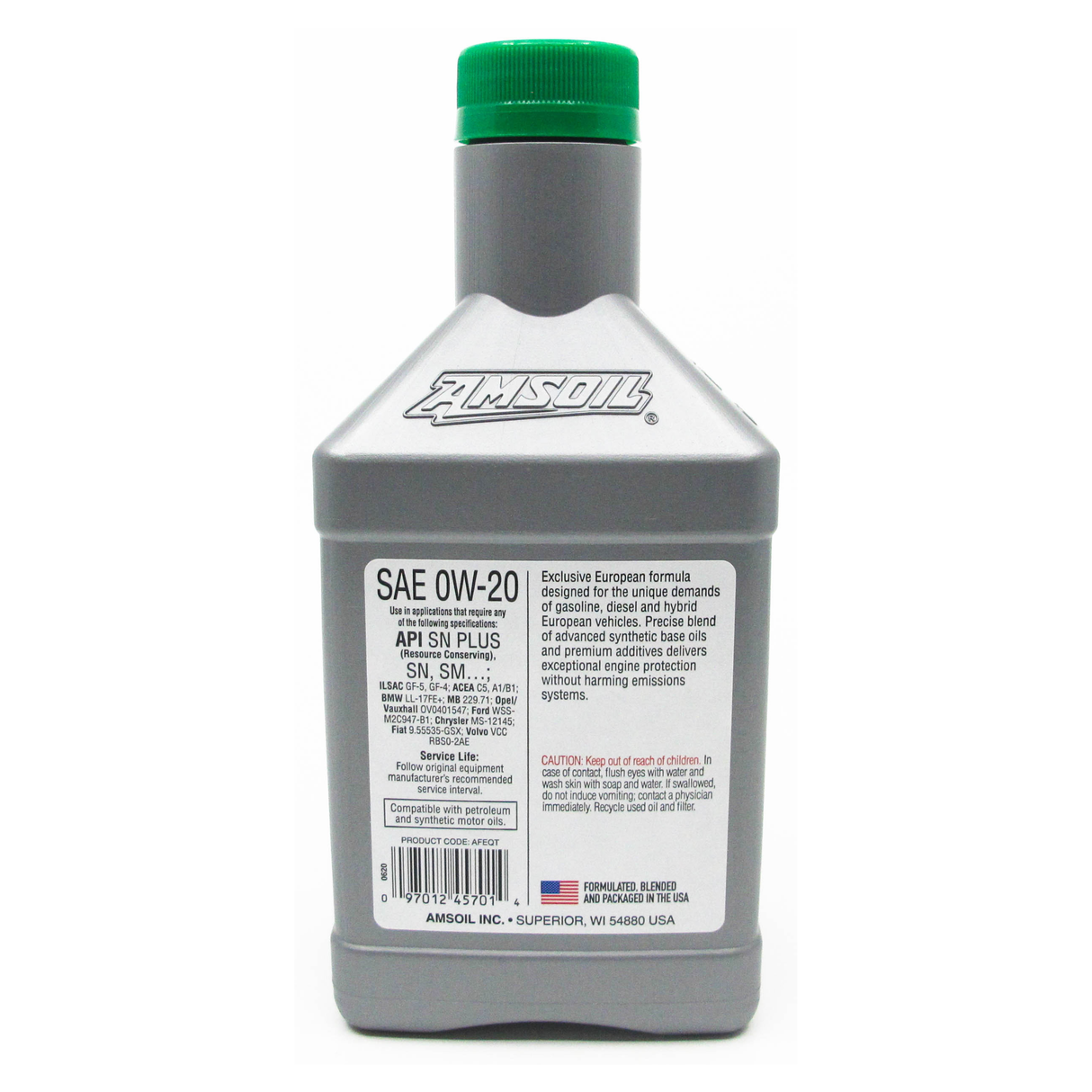 AMSOIL 0W-20 LS European Formula Fully Synthetic Engine Oil (AFE)