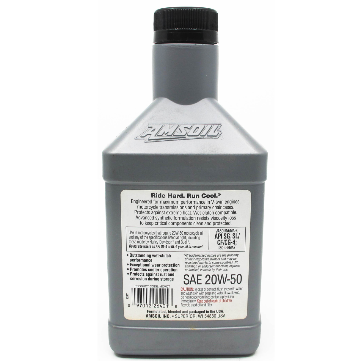 AMSOIL 20W-50 V-Twin Fully Synthetic Engine Oil