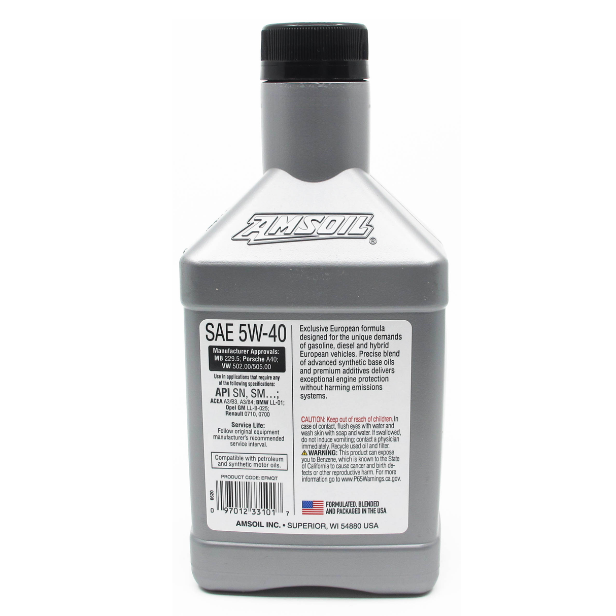 AMSOIL SAE 5W40 FS Synthetic European Motor Oil | 1 QUART