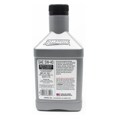 AMSOIL SAE 5W40 FS Synthetic European Motor Oil | 1 QUART