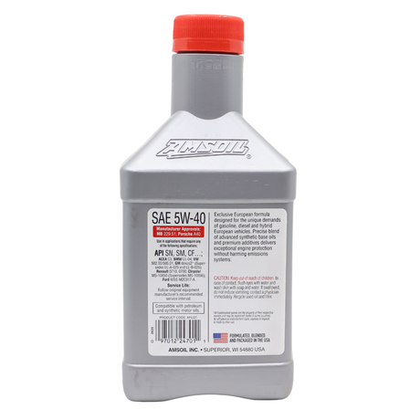 AMSOIL 5W-40 MS European Fully Synthetic Engine Oil (AFL)