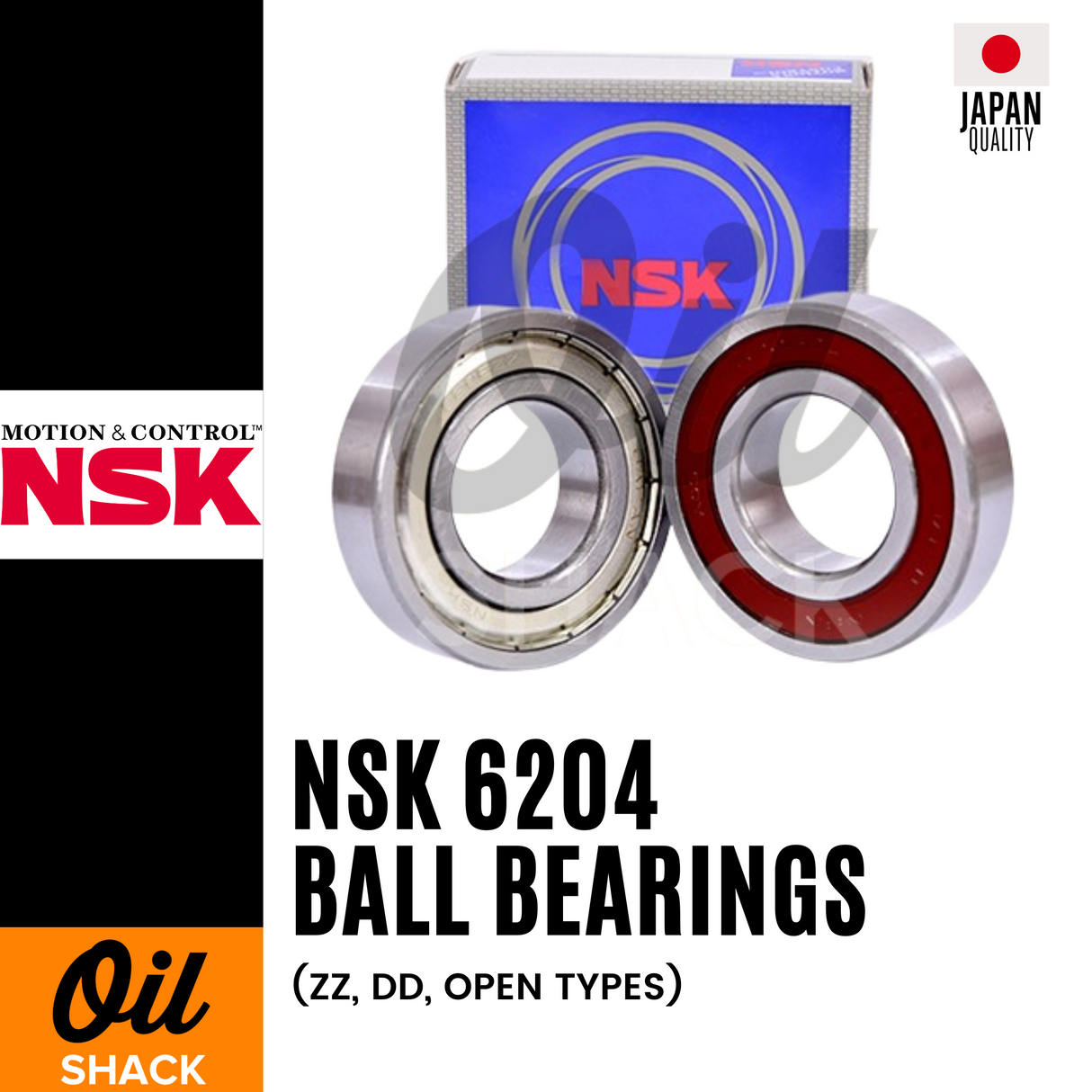 NSK 6204 Ball Bearings | ZZ, DD, OPEN Types