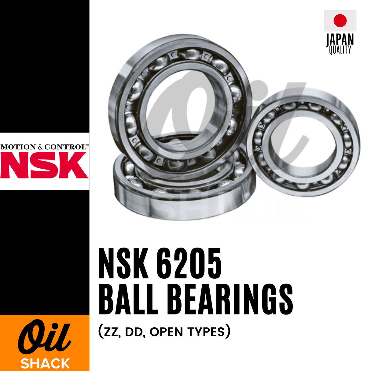 NSK 6205 Ball Bearings | ZZ, DD, OPEN Types