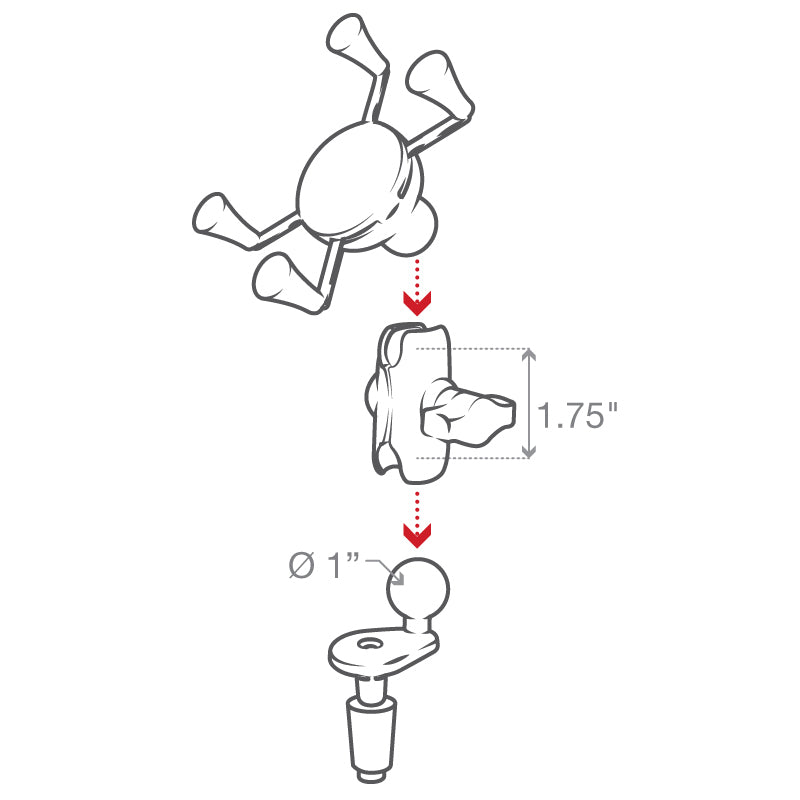 RAM MOUNTS | RAM-B-176-A-UN7U | X-Grip® Phone Holder with Motorcycle Fork Stem Base