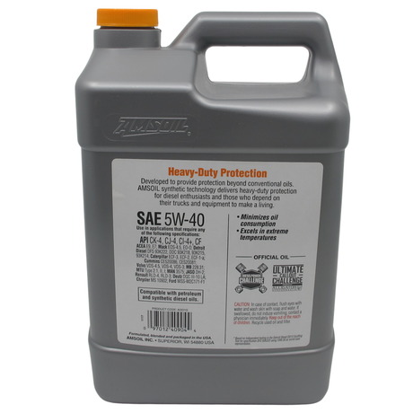 AMSOIL 5W40 DIESEL HEAVY DUTY ENGINE OIL FULLY SYNTHETIC (1 GALLON)