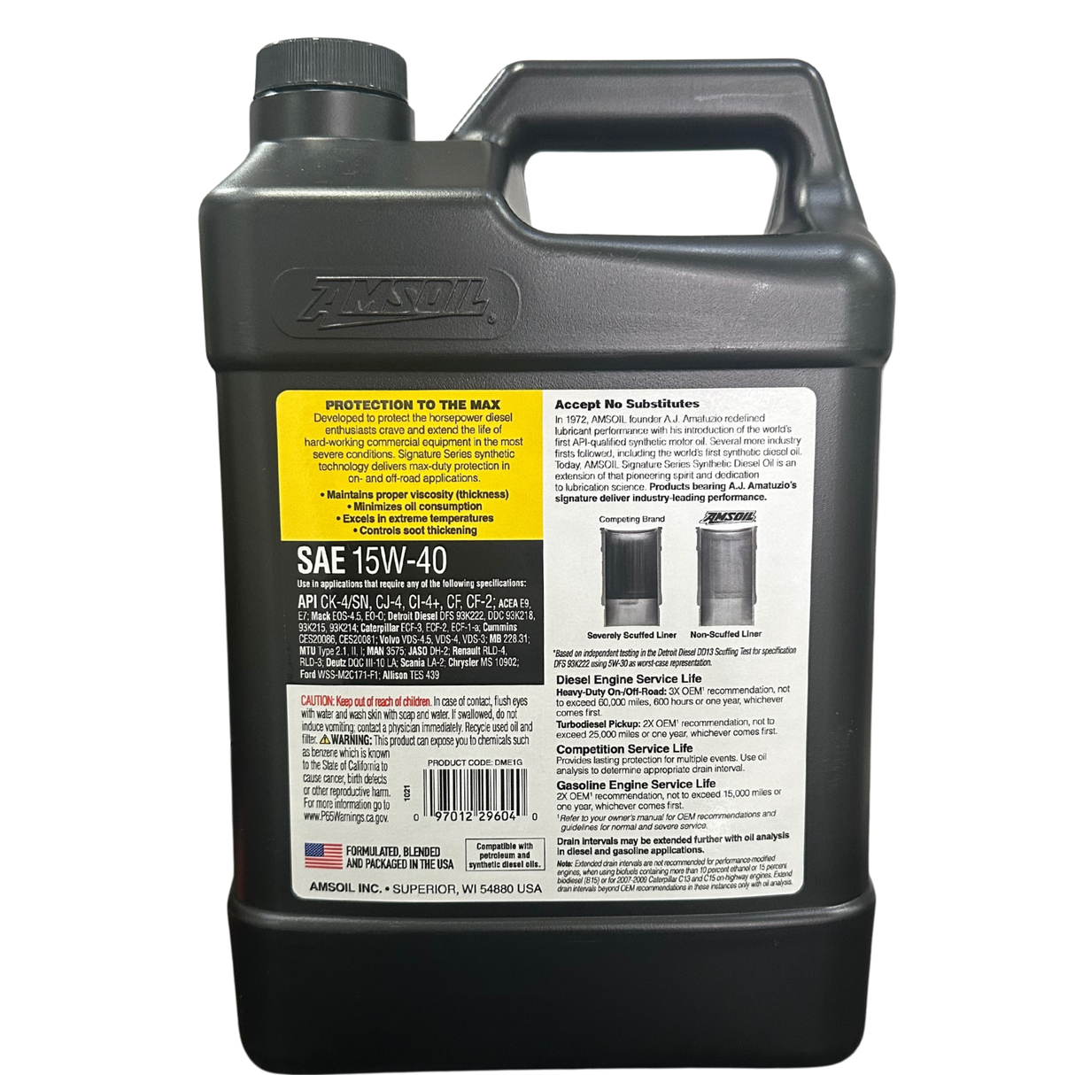 AMSOIL 15W-40 Diesel Max-Duty Fully Synthetic Engine Oil (DME)