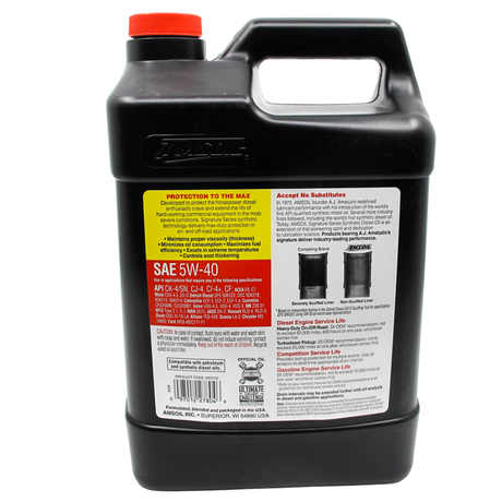 AMSOIL 5W40 DIESEL MAX DUTY ENGINE OIL FULLY SYNTHETIC (1 GALLON)