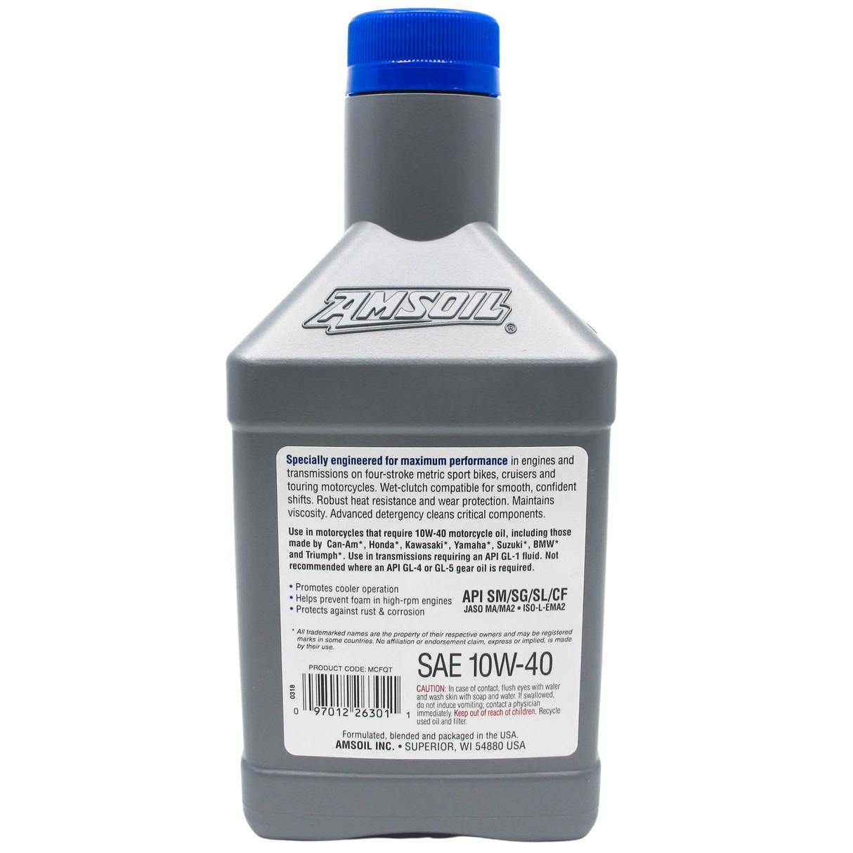 AMSOIL 10W-40 Metric Fully Synthetic Engine Oil (MCF)