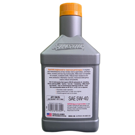 AMSOIL 5W40 METRIC ENGINE OIL FULLY SYNTHETIC (1 QUART)