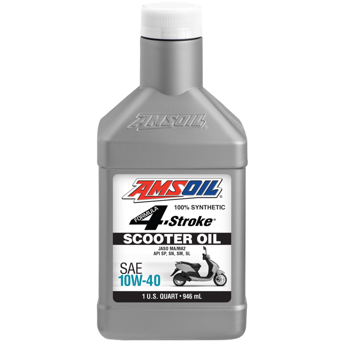 AMSOIL | BOX OF 12 | 10W40 SCOOTER ENGINE OIL FULLY SYNTHETIC (1 QUART)