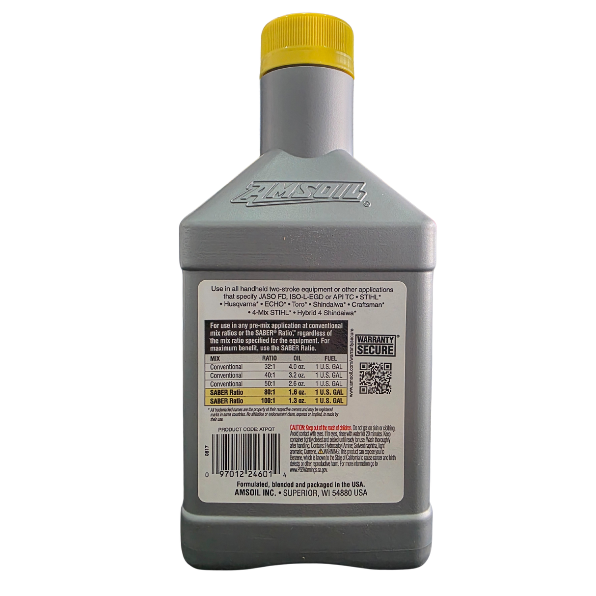 AMSOIL SABER 2 STROKE FULLY SYNTHETIC 100:1 MIX (1 QUART)