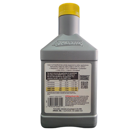 AMSOIL SABER 2 STROKE FULLY SYNTHETIC 100:1 MIX (1 QUART)