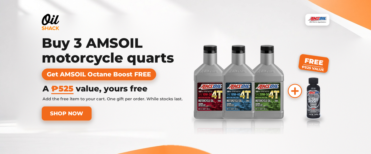 Buy 3 AMSOIL motorcycle quarts, get a FREE Octane Boost