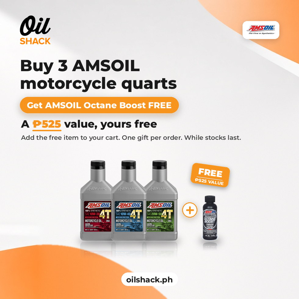 Buy 3 AMSOIL motorcycle quarts, get a FREE Octane Boost