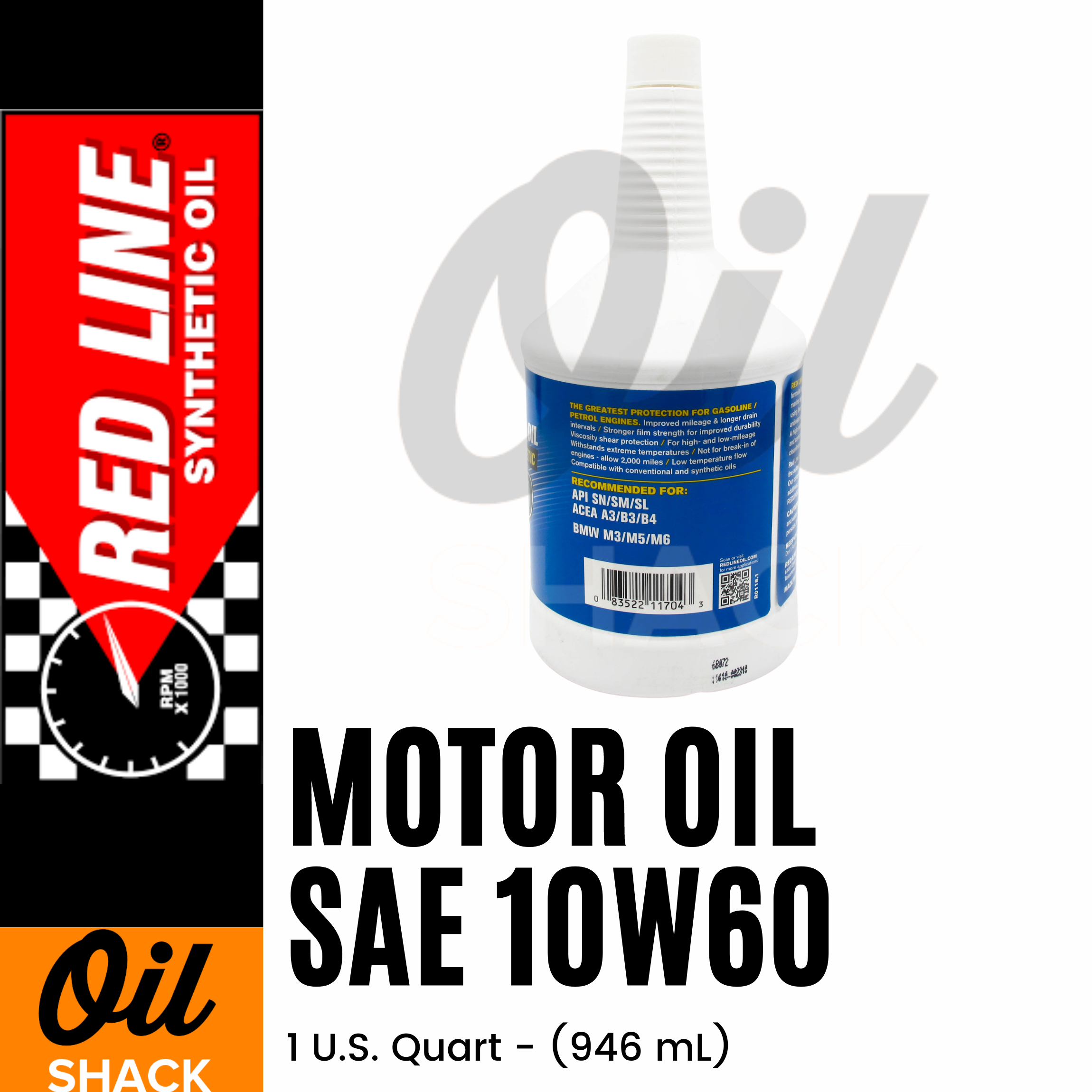 Redline Oil 5W50 Motoröl – Vollsynthetisch, 0,95 Liter, Für Ford GT, Shelby GT500 & Range Rover