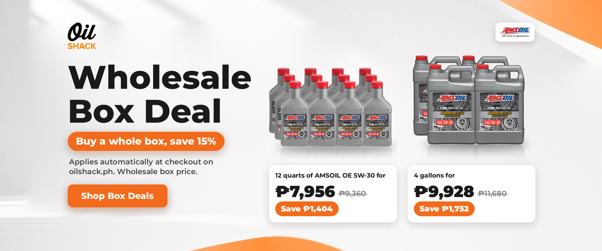 Wholesale Box Deal: 12 quarts of AMSOIL OE 5W-30 for ₱7,956 or 4 gallons for ₱9,928