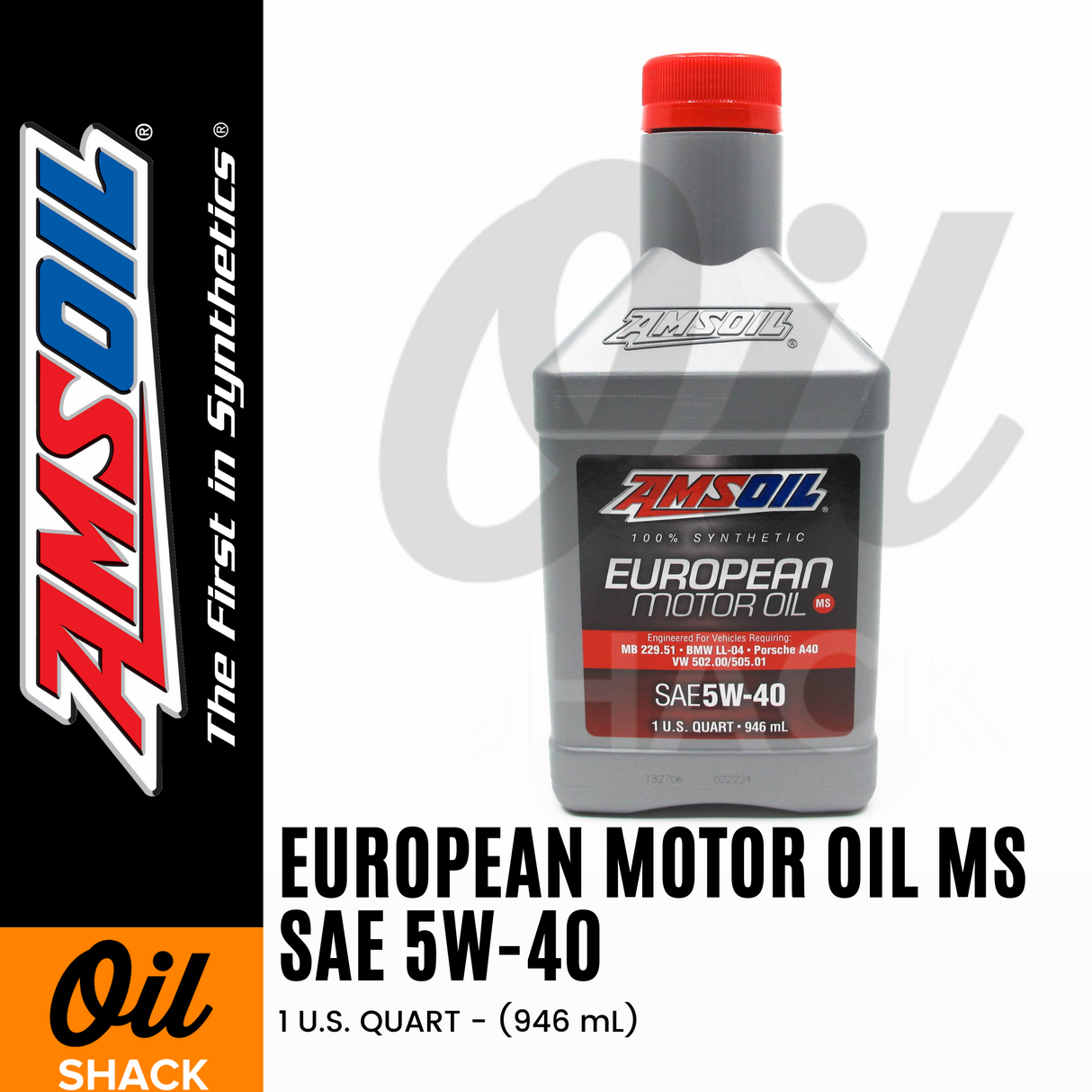 AMSOIL 5W40 MS EUROPEAN ENGINE OIL FULLY SYNTHETIC 1 QUART